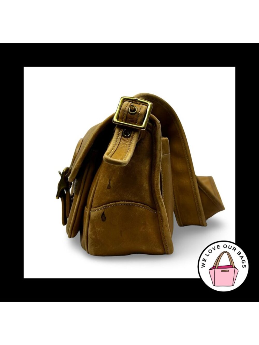 Vintage COACH LEGACY SADDLE FIELD Bag Camel Brown Glovetanned Leather Small 9128 - Picture 4 of 8